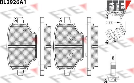 FTE 9011169 - Bremžu uzliku kompl., Disku bremzes www.autospares.lv