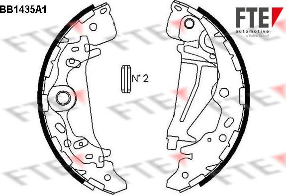 FTE 9100159 - Комплект тормозных колодок, барабанные www.autospares.lv