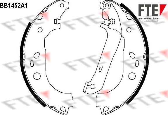 FTE 9100174 - Комплект тормозных колодок, барабанные www.autospares.lv