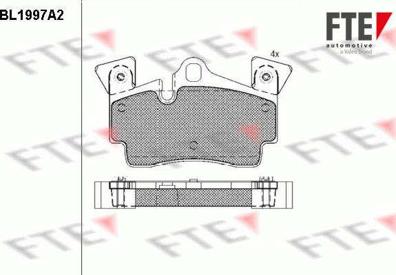 FTE BL1997A2 - Bremžu uzliku kompl., Disku bremzes autospares.lv