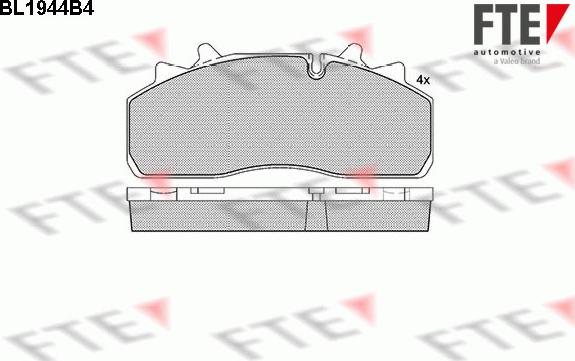 FTE BL1944B4 - Bremžu uzliku kompl., Disku bremzes www.autospares.lv