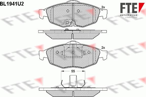 FTE BL1941U2 - Bremžu uzliku kompl., Disku bremzes www.autospares.lv