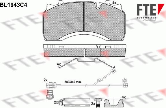 FTE BL1943C4 - Bremžu uzliku kompl., Disku bremzes www.autospares.lv