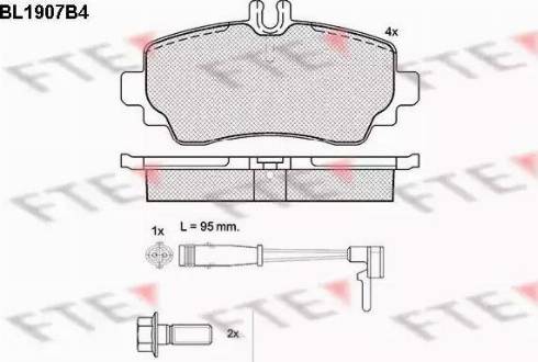 FTE BL1907B4 - Bremžu uzliku kompl., Disku bremzes www.autospares.lv