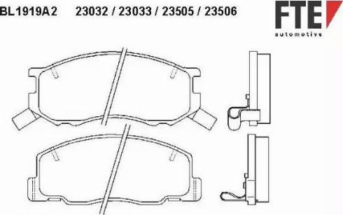 FTE BL1919A2 - Bremžu uzliku kompl., Disku bremzes autospares.lv