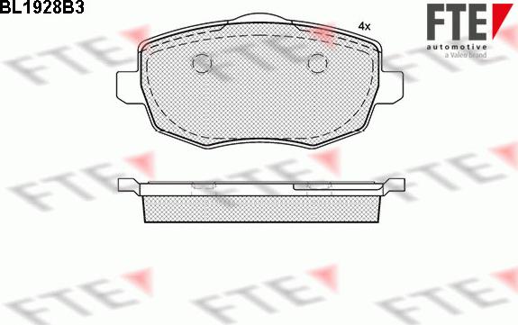 FTE BL1928B3 - Bremžu uzliku kompl., Disku bremzes www.autospares.lv