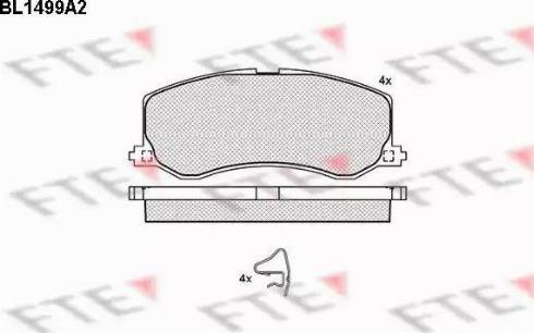 FTE BL1499A2 - Тормозные колодки, дисковые, комплект www.autospares.lv