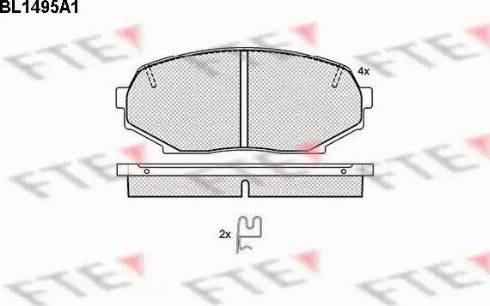 FTE BL1495A1 - Bremžu uzliku kompl., Disku bremzes www.autospares.lv