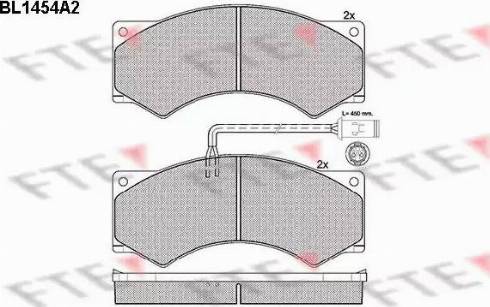 FTE BL1454A2 - Bremžu uzliku kompl., Disku bremzes www.autospares.lv