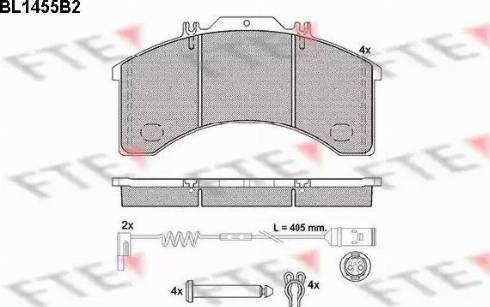 FTE BL1455B2 - Bremžu uzliku kompl., Disku bremzes www.autospares.lv