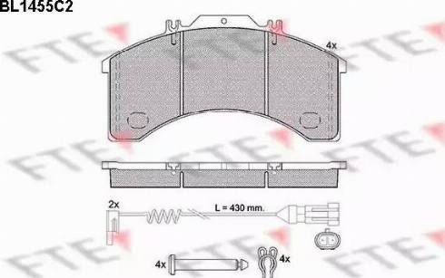 FTE BL1455C2 - Bremžu uzliku kompl., Disku bremzes www.autospares.lv