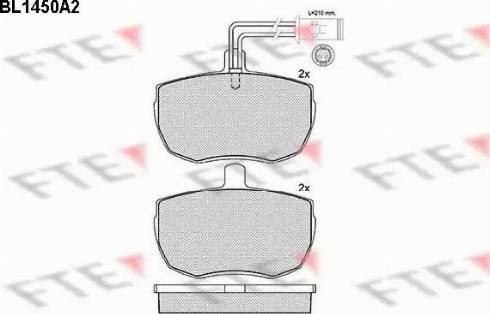 FTE BL1450A2 - Тормозные колодки, дисковые, комплект www.autospares.lv