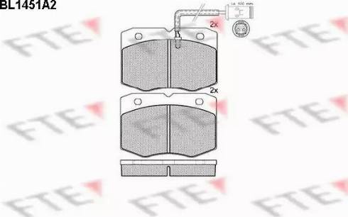 FTE BL1451A2 - Bremžu uzliku kompl., Disku bremzes www.autospares.lv