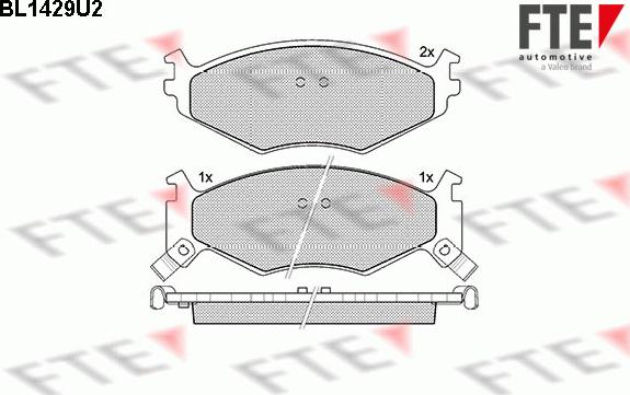 FTE BL1429U2 - Bremžu uzliku kompl., Disku bremzes www.autospares.lv