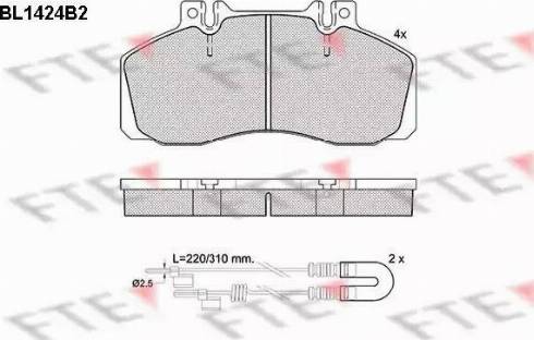 FTE BL1424B2 - Bremžu uzliku kompl., Disku bremzes www.autospares.lv