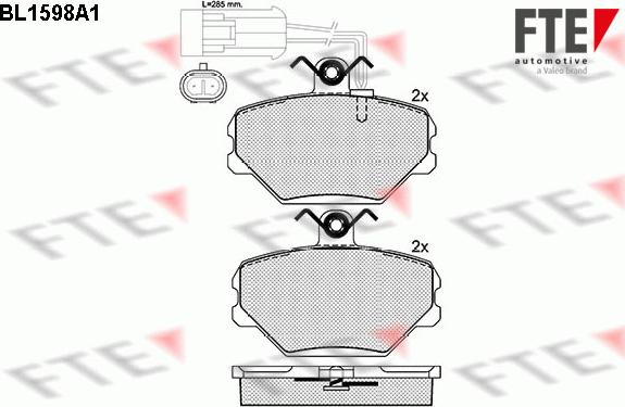 FTE BL1598A1 - Brake Pad Set, disc brake www.autospares.lv