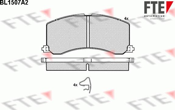 FTE BL1507A2 - Тормозные колодки, дисковые, комплект www.autospares.lv