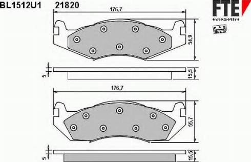 FTE BL1512U1 - Bremžu uzliku kompl., Disku bremzes www.autospares.lv