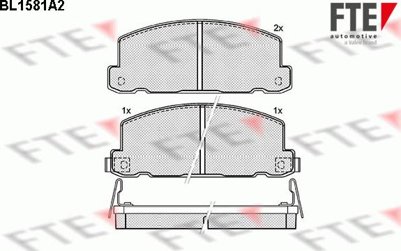 FTE BL1581A2 - Bremžu uzliku kompl., Disku bremzes www.autospares.lv