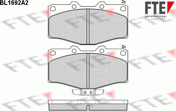 FTE BL1692A2 - Тормозные колодки, дисковые, комплект www.autospares.lv