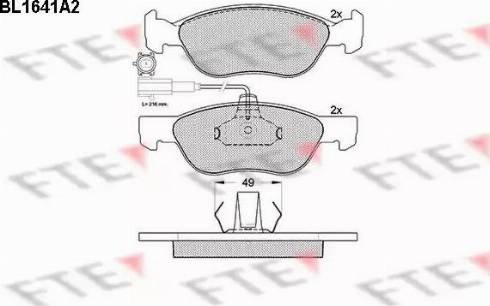 FTE BL1641A2 - Тормозные колодки, дисковые, комплект www.autospares.lv