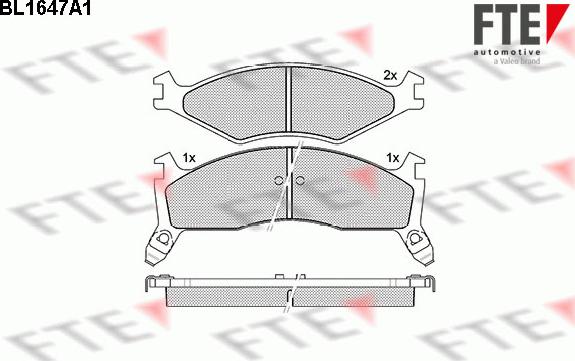 FTE BL1647A1 - Bremžu uzliku kompl., Disku bremzes autospares.lv