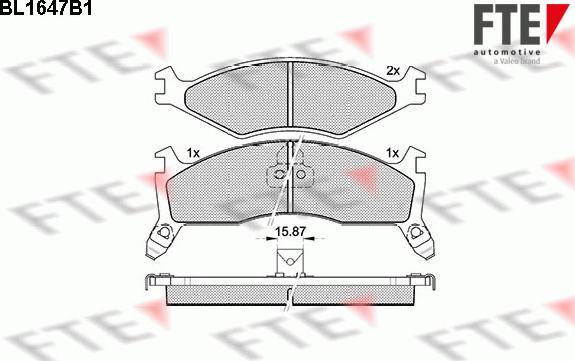 FTE BL1647B1 - Bremžu uzliku kompl., Disku bremzes www.autospares.lv