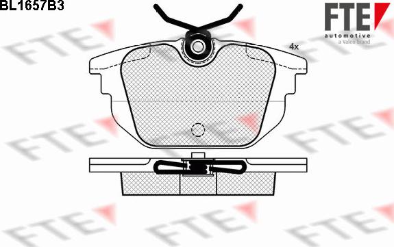 FTE BL1657B3 - Brake Pad Set, disc brake www.autospares.lv