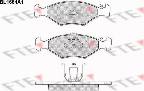 FTE BL1664A1 - Bremžu uzliku kompl., Disku bremzes www.autospares.lv