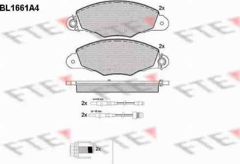 FTE BL1661A4 - Тормозные колодки, дисковые, комплект www.autospares.lv