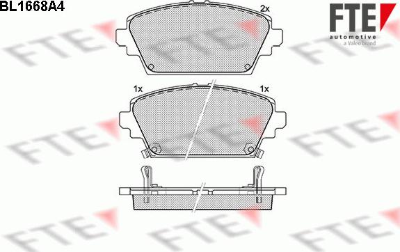 FTE BL1668A4 - Brake Pad Set, disc brake www.autospares.lv