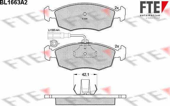 FTE BL1663A2 - Bremžu uzliku kompl., Disku bremzes www.autospares.lv