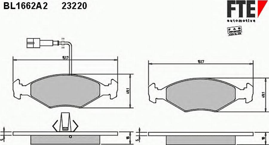 FTE BL1662A2 - Bremžu uzliku kompl., Disku bremzes www.autospares.lv