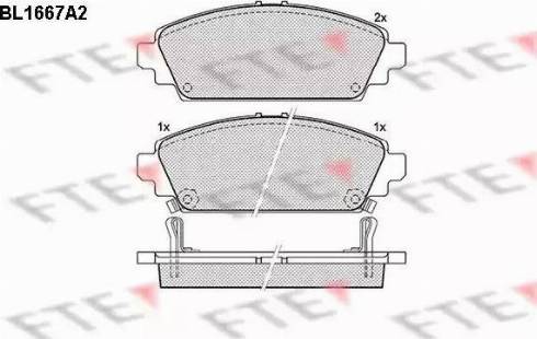 FTE BL1667A2 - Bremžu uzliku kompl., Disku bremzes www.autospares.lv