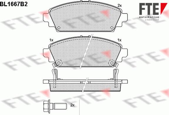 FTE BL1667B2 - Bremžu uzliku kompl., Disku bremzes www.autospares.lv