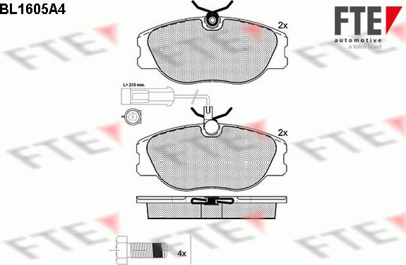 FTE BL1605A4 - Brake Pad Set, disc brake www.autospares.lv