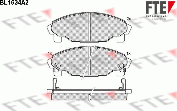 FTE BL1634A2 - Bremžu uzliku kompl., Disku bremzes www.autospares.lv