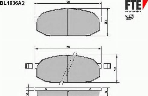 FTE BL1636A2 - Bremžu uzliku kompl., Disku bremzes www.autospares.lv