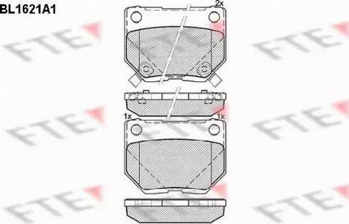 FTE BL1621A1 - Bremžu uzliku kompl., Disku bremzes www.autospares.lv