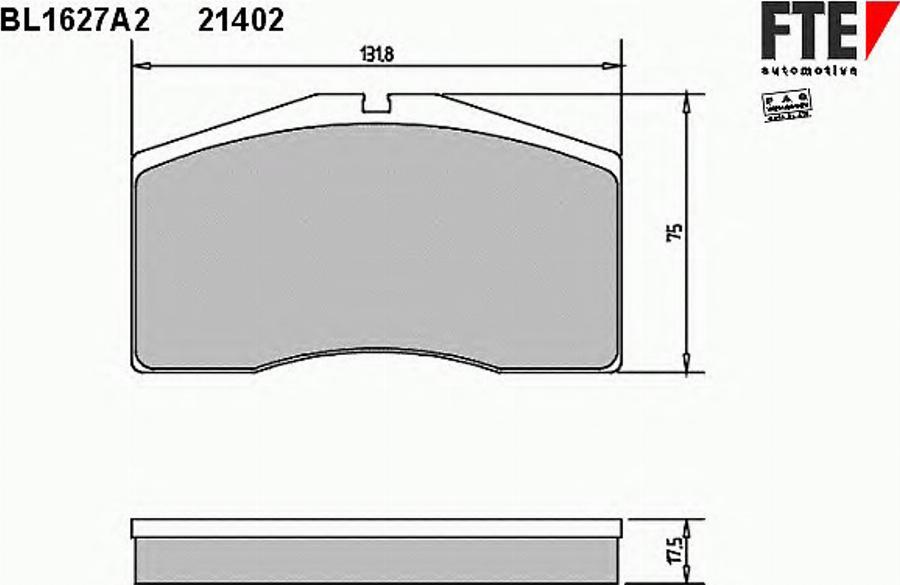 FTE BL1627A2 - Bremžu uzliku kompl., Disku bremzes www.autospares.lv