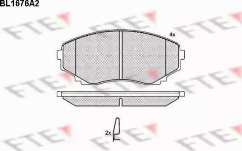 FTE BL1676A2 - Тормозные колодки, дисковые, комплект www.autospares.lv