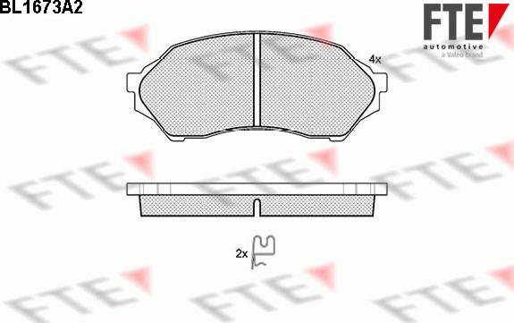 FTE BL1673A2 - Bremžu uzliku kompl., Disku bremzes www.autospares.lv