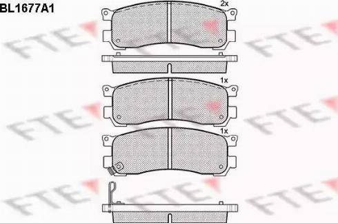 FTE BL1677A1 - Bremžu uzliku kompl., Disku bremzes www.autospares.lv