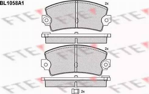 FTE BL1058A1 - Bremžu uzliku kompl., Disku bremzes www.autospares.lv