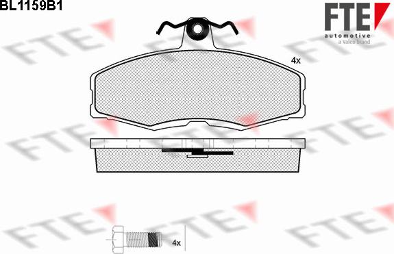 FTE BL1159B1 - Bremžu uzliku kompl., Disku bremzes www.autospares.lv