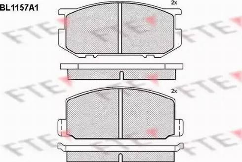 FTE BL1157A1 - Тормозные колодки, дисковые, комплект www.autospares.lv