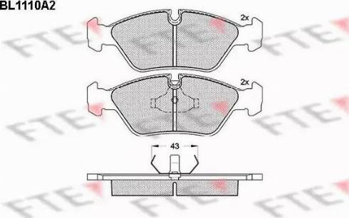 FTE BL1110A2 - Тормозные колодки, дисковые, комплект www.autospares.lv