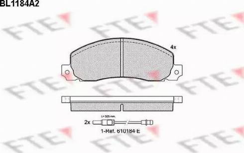 FTE BL1184A2 - Тормозные колодки, дисковые, комплект www.autospares.lv