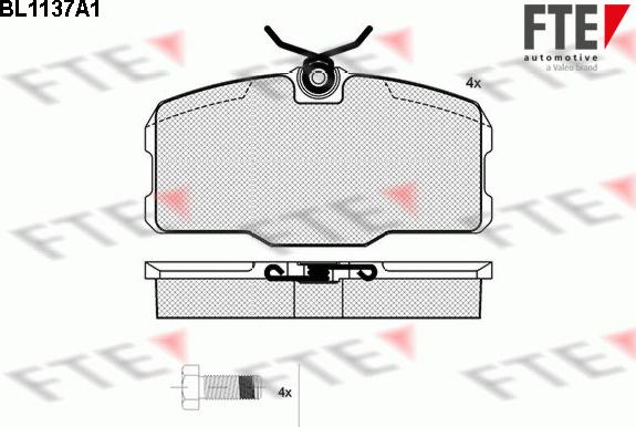 FTE BL1137A1 - Bremžu uzliku kompl., Disku bremzes www.autospares.lv