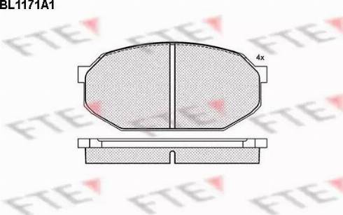 FTE BL1171A1 - Тормозные колодки, дисковые, комплект www.autospares.lv